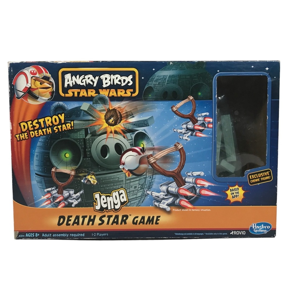 Hasbro Angry Birds Star Wars Jenga Death Star Game A2845 w/ Exclusive Chewbacca